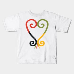 Sankofa Heart made in Pan African colors Kids T-Shirt